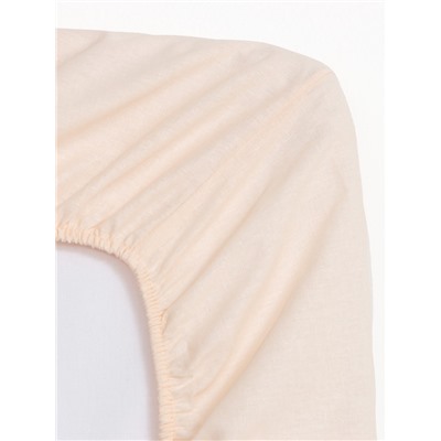 Простыня на резинке 2-спальная «Этель», 180×200+25 см, молочная, бязь