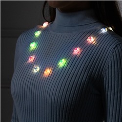 Светодиодные бусы «Звездочки», 80 см, LED(1608)-16-4.6V, AG13×3 (в компл.), 3 режима свечение тёплое белое