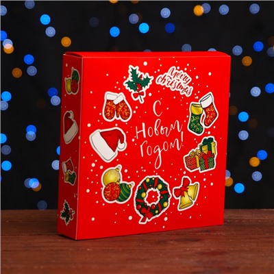 Коробка под 8 конфет и шоколадки, 17.7×17.7×3.8 см