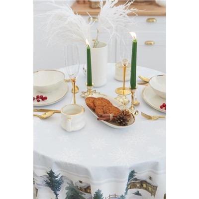 Скатерть новогодняя «Этель» Forest animals, d=150 см ±3 см с ГМВО, 100% хлопок, саржа 190 г/м²