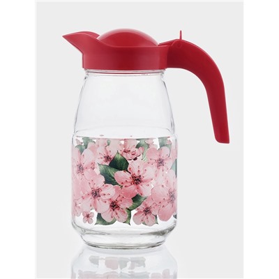 Набор для напитков «Сакура», 7 предметов: кувшин, 6 стаканов, стекло, прозрачный, розовый