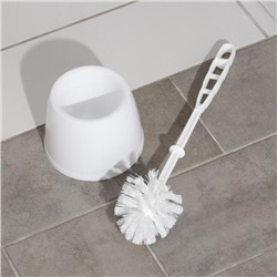 Ёршик для унитаза «Блеск. Эконом», 12.5×12.5×37.5 см, с подставкой, белый