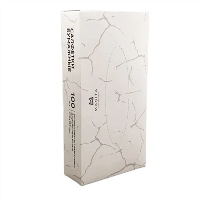 MANITA Салфетки бумажные универсальные двухслойные, 210 х 195 мм, белый, 100 шт. 24651