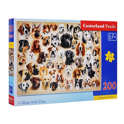 Пазлы 200 "Породы собак" коллаж