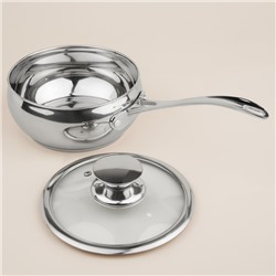 Ковш SL Home «Олла», 1.5 л, d=16 см, h=7.5 см, с крышкой, индукция, нержавеющая сталь