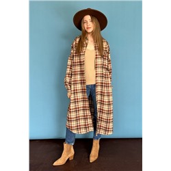 Рубашка удлиненная  AUTUMN046/02/Бежевый, коричневый