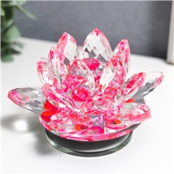 Фигурка стекло «Розовый лотос на подставке», вращается 5.5×9×9 см