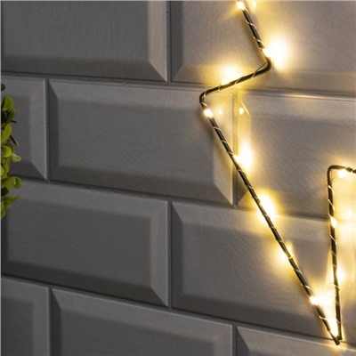 Светодиодная фигура «Молния» 16×29 см, металл, батарейки ААх2 (не в комплекте), свечение тёплое белое