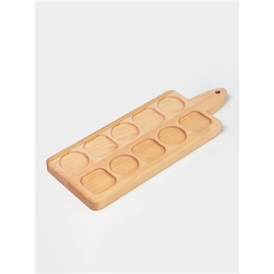 Доска - менажница деревянная для подачи шотов Adelica, на 5 рюмок, 30×13×1.8 см, берёза