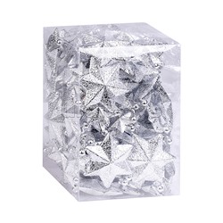 Бусы новогодние "Серебряные звёзды" (4м)