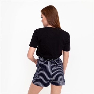 Шорты женские повседневные, темно-синие, размер 48