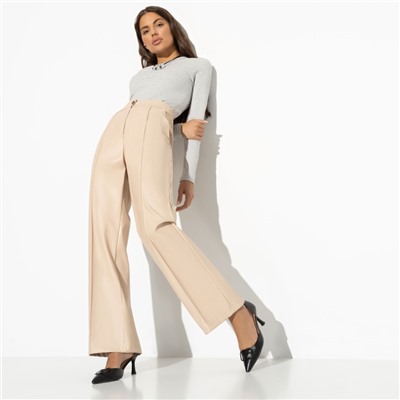 Брюки из экокожи, Модный захват (beige)