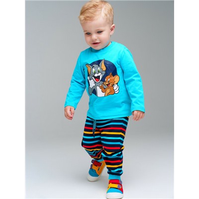 Комплект детский трикотажный для мальчиков: фуфайка (футболка с длинными рукавами), брюки