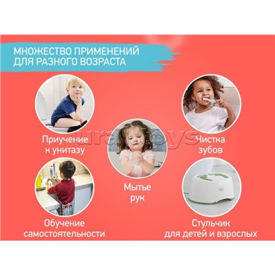 Ступенька-подставка для детей одинарная, зеленая