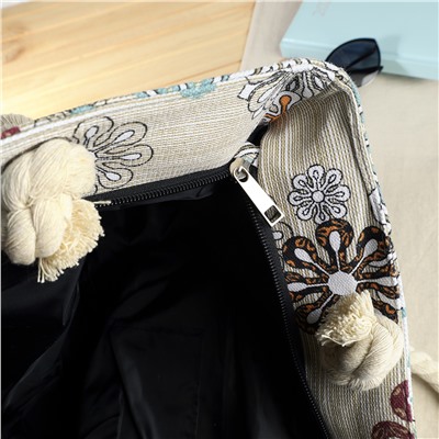 Сумка пляжная на молнии 45х32х14 см Цветы / BB9 /уп 10/100/