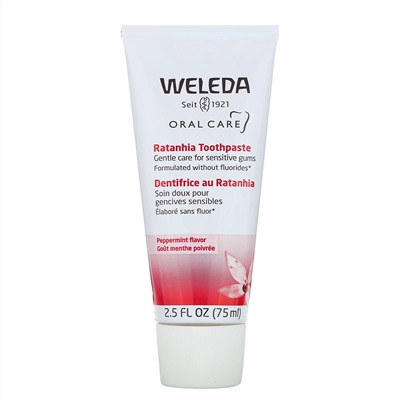 Weleda, Oral Care, Ratanhia Toothpaste, Peppermint Flavor, 2.5 fl oz (75 ml)