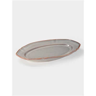 Блюдо сервировочное Magistro Vintage 23.5×16×2.3 см, фарфор, серое