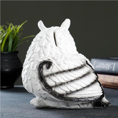 Копилка для денег «Совушка малая», полистоун, белая, 16×18 см