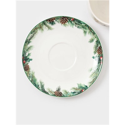 УЦЕНКА Чайная пара «Сказки зимнего леса», чашка 210 мл, блюдце 15 см