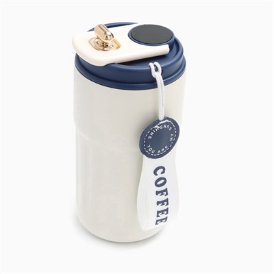 УЦЕНКА Термокружка, 450 мл, Coffee «Мастер К», сохраняет тепло до 6 ч, термометр, синяя