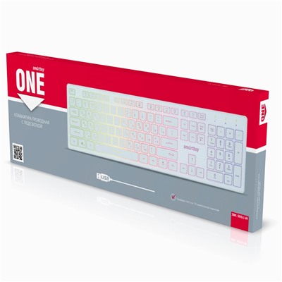 Клавиатура Smart Buy SBK-305U-W ONE мембранная с подсветкой USB (white)