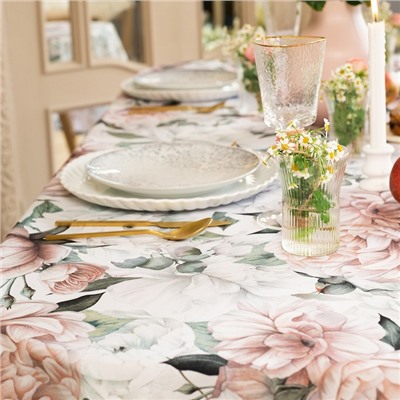 Скатерть «Доляна. Пионы», 145×180 ± 3 см, 100% п/э