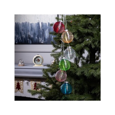 Гирлянда «Нить-гроздь» 60 см, нить прозрачная, «Красочные шары», 30 LED, 4.5 В, батарейки ААх3 (нет в комплекте), свечение тёплое белое