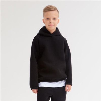 Худи детское MINAKU: Basic Line KIDS, чёрное, рост 116 см