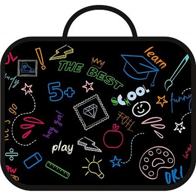 Папка школьника А4 с ручками 33,5х26х6 см ПШ-11 "КЛЁВАЯ ШКОЛА 2026" ткань Пчелка