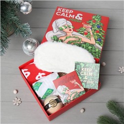 Новогодний подарочный набор KAFTAN «Relax» носки размер 36-39 (23-25 см), бомбочка для ванн