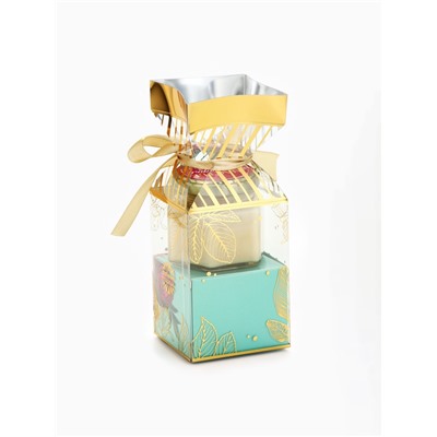 Подарочный набор «Цвети от счастья»: крем-мёд с хлопком 120 г, чай чёрный с апельсином и шоколадом 50 г