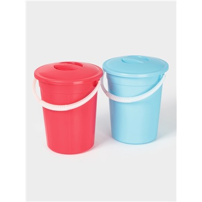 Ведро с крышкой «Евро», 5 л, d=20.5 см, h=26 см, особо прочное, МИКС