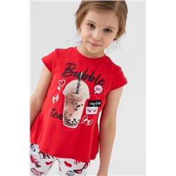 Комплект трикотажный для девочек: джемпер (футболка), брюки (легинсы укороченные) PLAYTODAY, 1243947