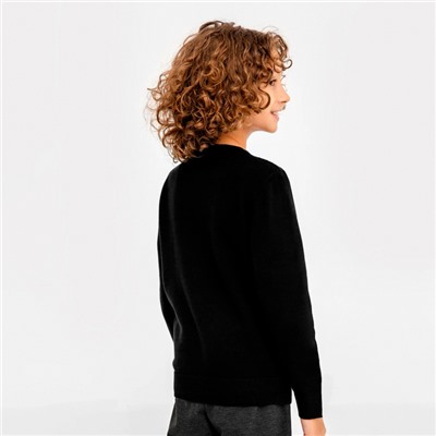 Джемпер для мальчика школьный, цвет чёрный, рост 122 см