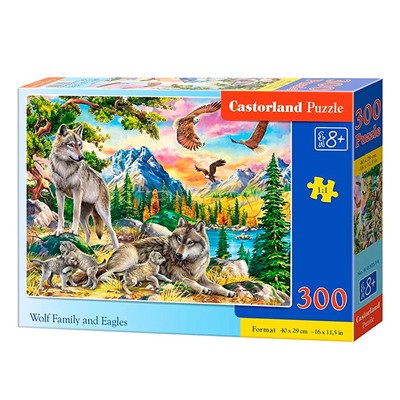 Пазлы 300 "Семья волков"