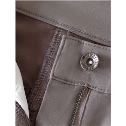 Брюки-трубы из эластичного хлопка с эффектом кожи