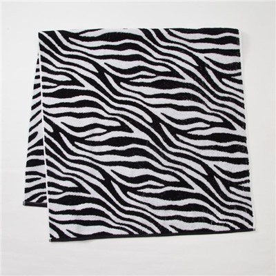 Полотенце махровое Этель ЧБ «Зебра», пестроткань, 70×130 см