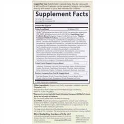 Garden of Life, Пробиотики Raw, для здоровья толстой кишки, 30 вегетарианских капсул