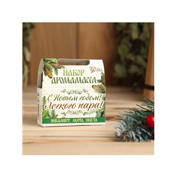 Новогодний набор эфирных масел «С Новым годом! С легким паром!», эвкалипт, мята, пихта, 3 шт. по 10 мл