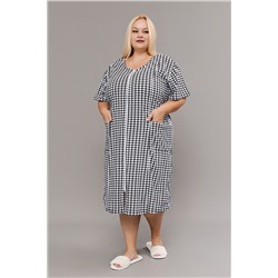 Халат домашний на молнии больших размеров Х-01 гусиная лапка