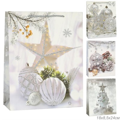 Пакет подарочный 18х24х8,5 / 107-1S /уп 12/720/Новый год