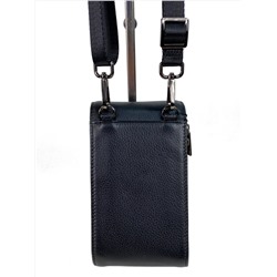 Сумка-кошелек мужская из натуральной кожи, цвет черный