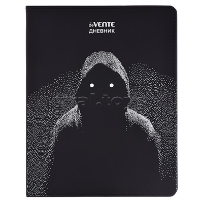 Дневник 1-11 кл. "Anonymous" 48 листов, белая бумага 80 г/м², печать в 1 краску, гибкая обложка из искусственной кожи, шелкография, отстрочка, 1 ляссе