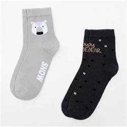 Носки женские новогодние KAFTAN Snow размер 36-40 (23-25 см), набор 2 пары