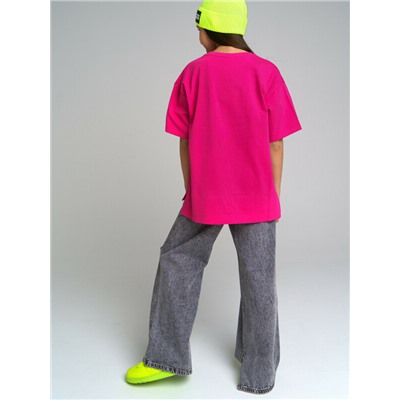 Брюки текстильные джинсовые для девочек