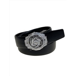 Ремень мужской с автоматической пряжкой из искусственной кожи, цвет черный