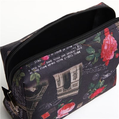 Косметичка дорожная на молнии, цвет чёрный