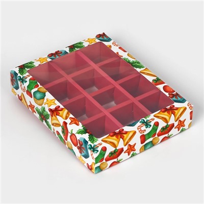 Коробка под 12 конфет «Счастливого Нового года», 19×15×3.5 см