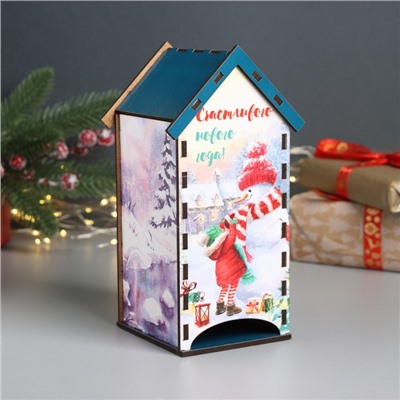 Чайный домик «Счастливого нового года!», 20×10.5×9.5 см, МИКС