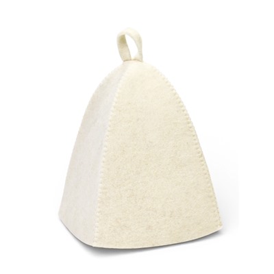 Шапка для бани и сауны «Сакура», полиэфир, шерсть, белая